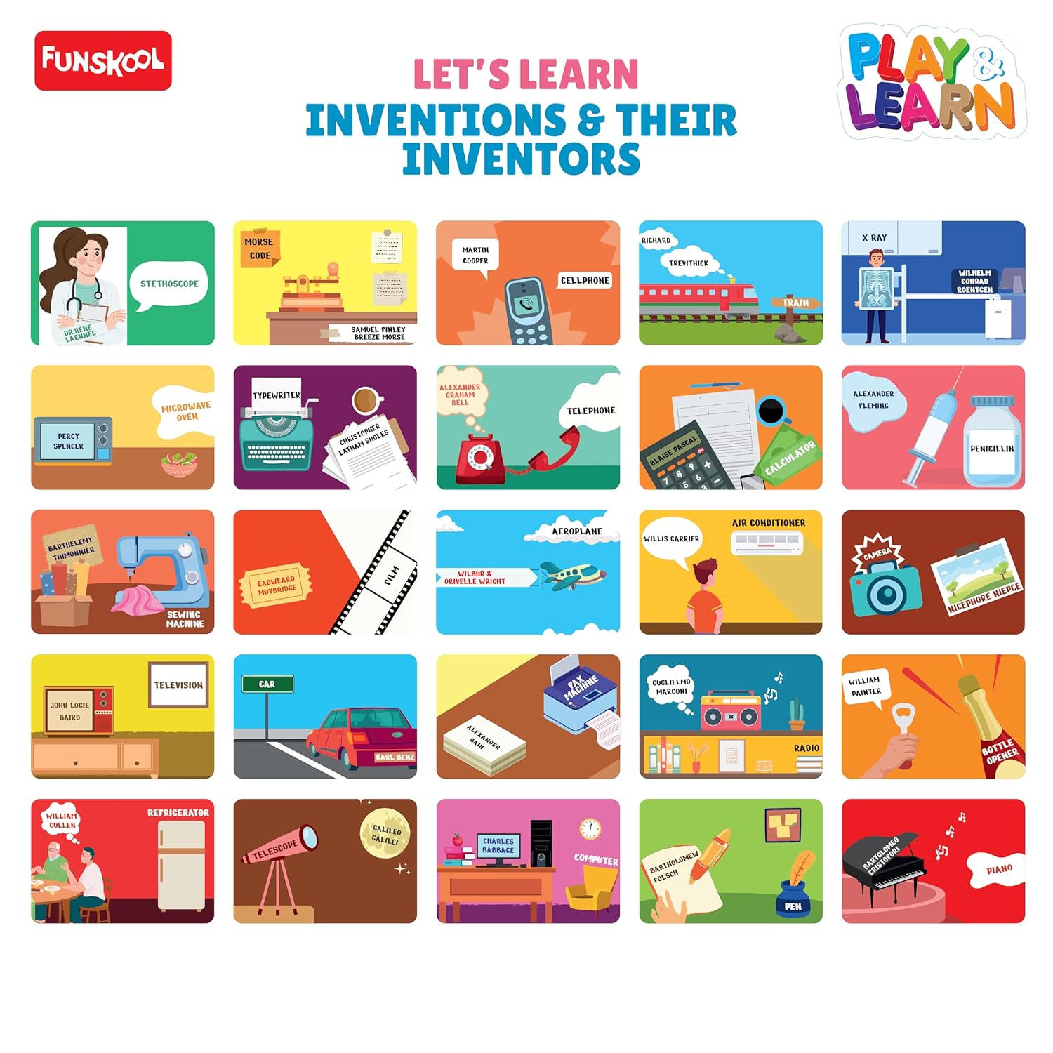 Funskool - Play & Learn Let S Learn Inventions & Their Inventors,Educa ...