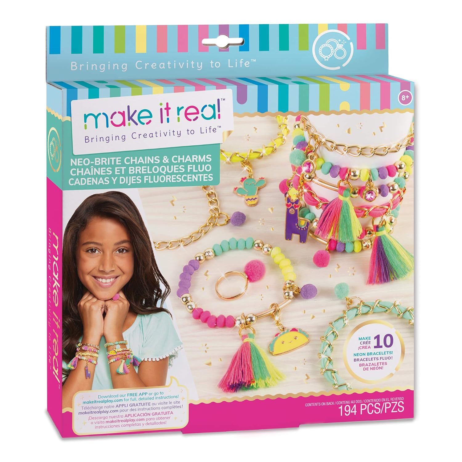 Make It Real Neo-Brite Chains&Charms Kit|Create 10 Unique Cord&Tassel ...