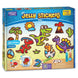 Imagimake DIY Dino Jelly Stickers | 25+ Stickers Paint, Peel & Stick | Glass Painting Activity Set with 15 Paint Tubes | Art and Craft Kit
