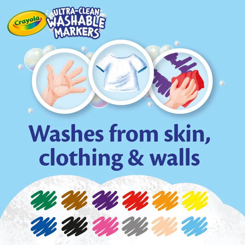 Crayola Ultra Clean Washable markers of 12 different shades 